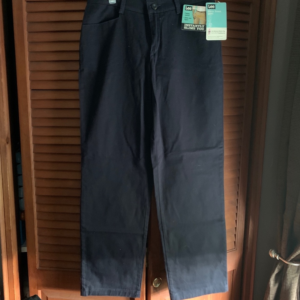 Lee “Tummy Control” Navy Plain Front Pants 8 MED